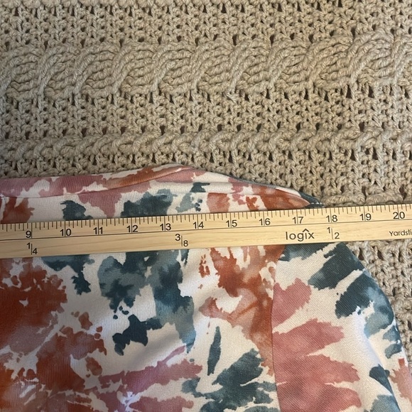 Twenty Second Tunic Tie-dye long sleeve tie waist top women’s sz‎ L Rust & green - Picture 8 of 11